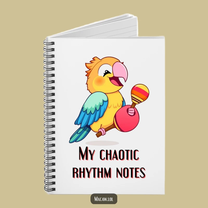 Funny Macaw Maraca Notebook - Joyful Bird Journal