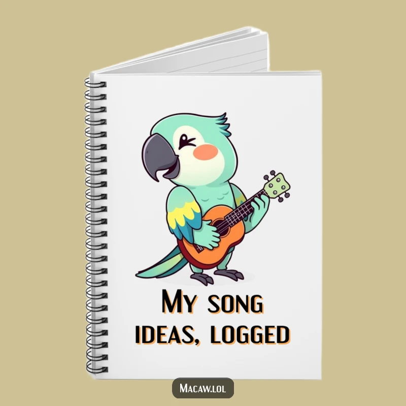 Funny Macaw Ukulele Notebook: Jot Down Notes with a Hilarious Bird Musician