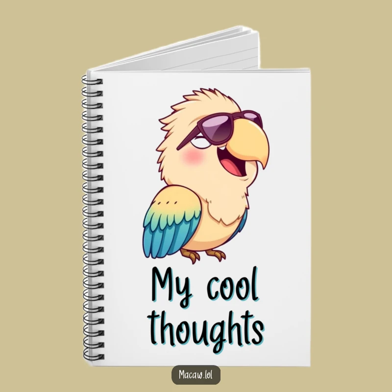 Funny Sunglasses Macaw Notebook: Cheerful Bird's Cool Journal Gift