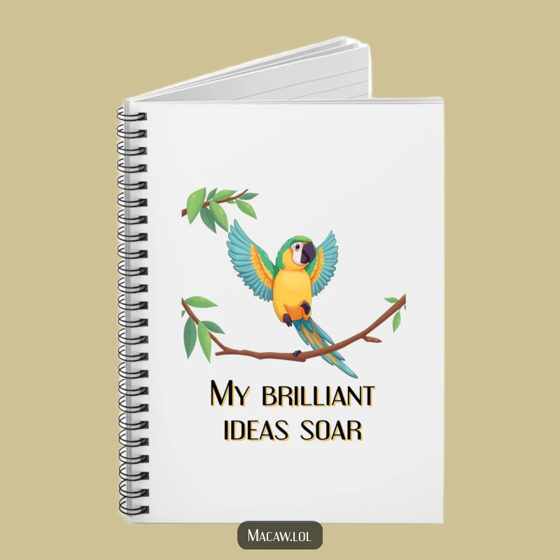 Funny Macaw Leap Notebook, Journal Bird Acrobatics, Creative Funny Gift for Writers