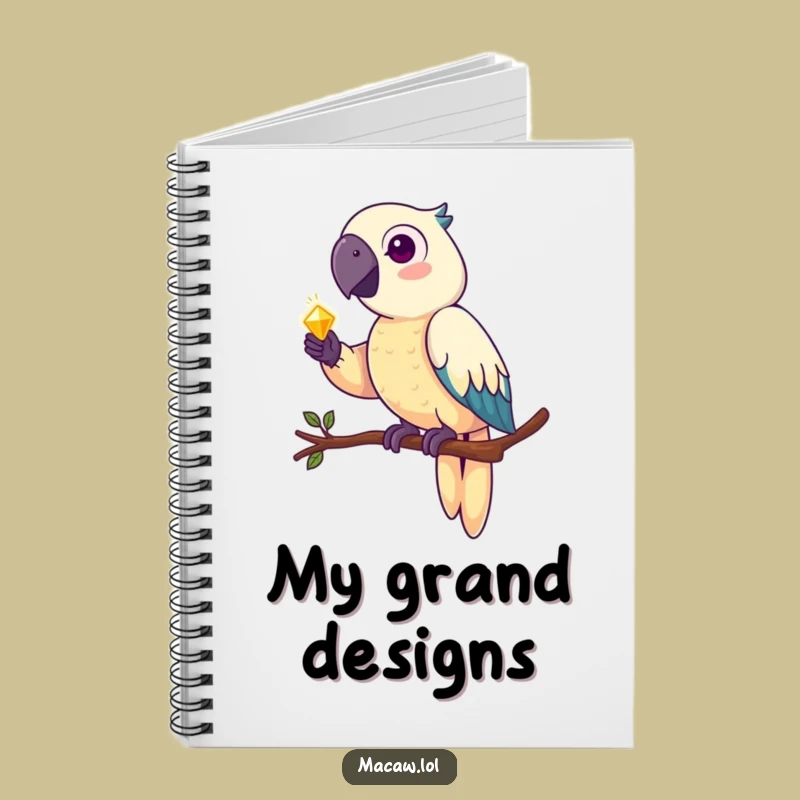 Funny Macaw Treasure Hunter Notebook: Pirate Parrot's Shiny Loot Journal Funny Gift