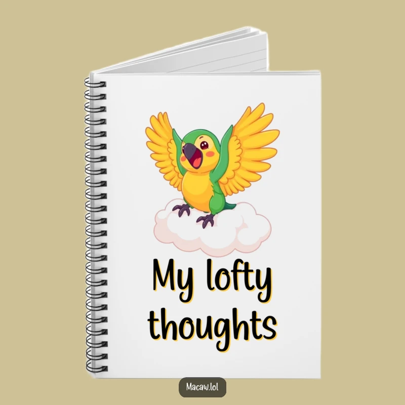 Funny Macaw Cloud Notebook: Journal for Dreamers and Bird Lovers