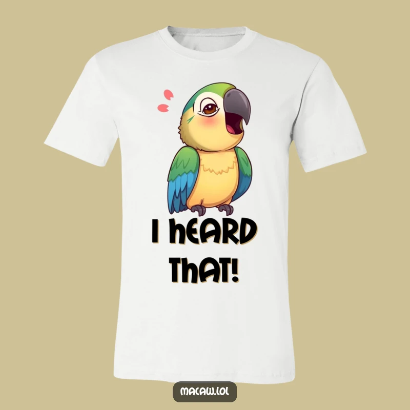 Funny Macaw T-Shirt: Curious Head Tilt Mimic - Quirky Gift!