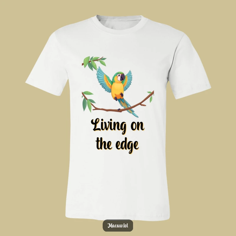 Funny Macaw Leap T-Shirt, Dramatic Bird Acrobatics Tee, Awesome Funny Gift for Aviators
