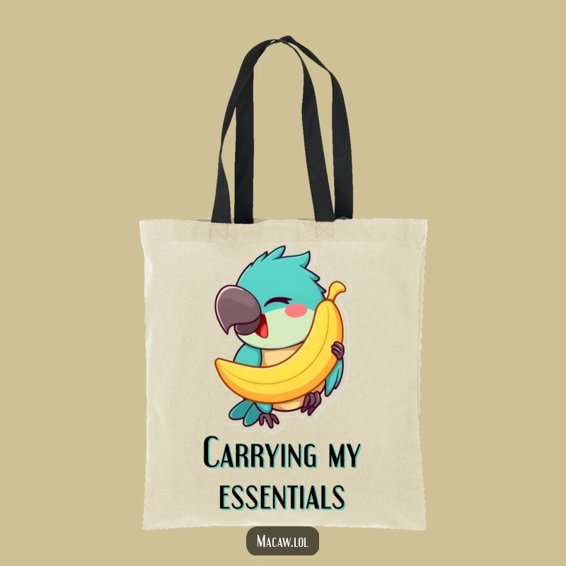 Funny Macaw Banana Balancing Tote Bag: Carry Your Laughs in Style
