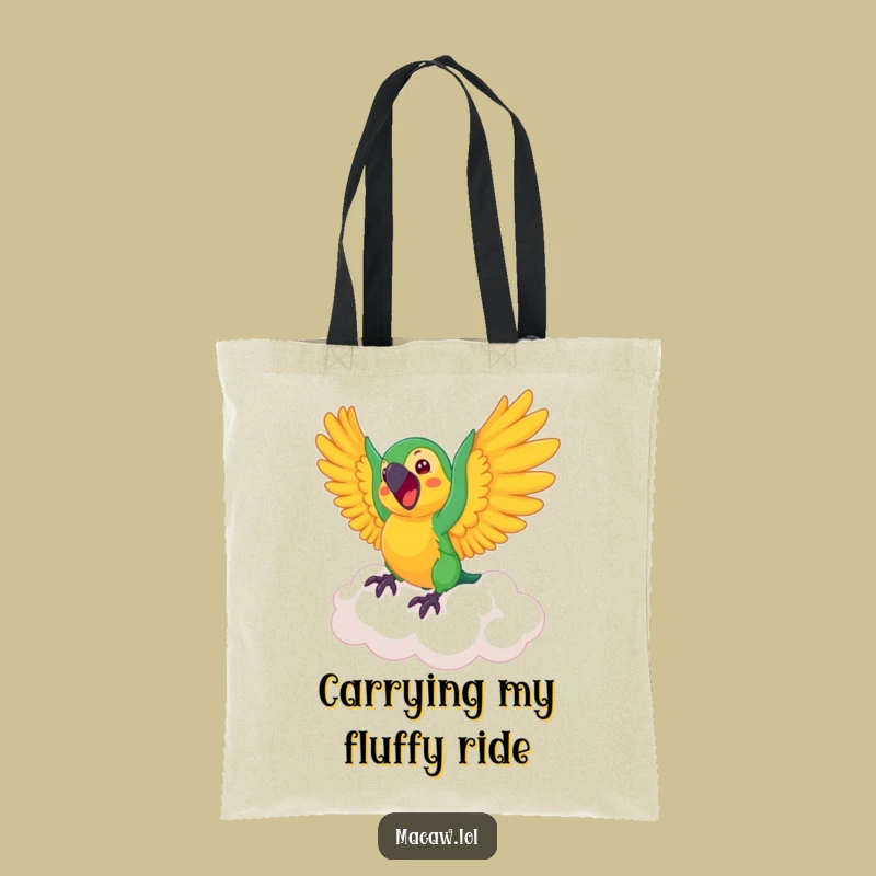Funny Macaw Cloud Tote Bag: Carry Your Dreams with Style