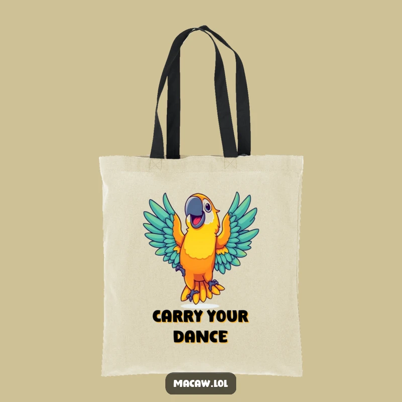 Funny Dancing Macaw Tote: Carry Your Vibrant Style with Joyful Flair