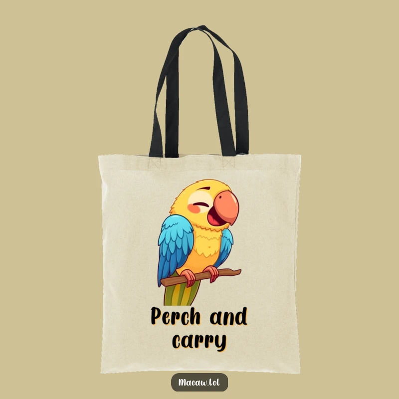 Funny Macaw Face Tote Bag: Carry Your Laughs with a Quirky Bird!