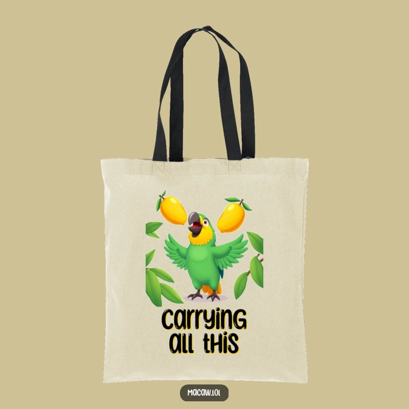 Funny Macaw Juggling Tote Bag - Tropical Bird Gift, Carry Your Fun