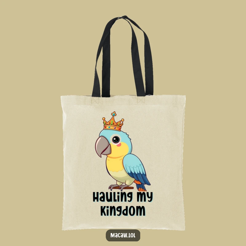 Funny Macaw Crown Tote Bag: Royal Bird Bag, Practical & Majestic Gift