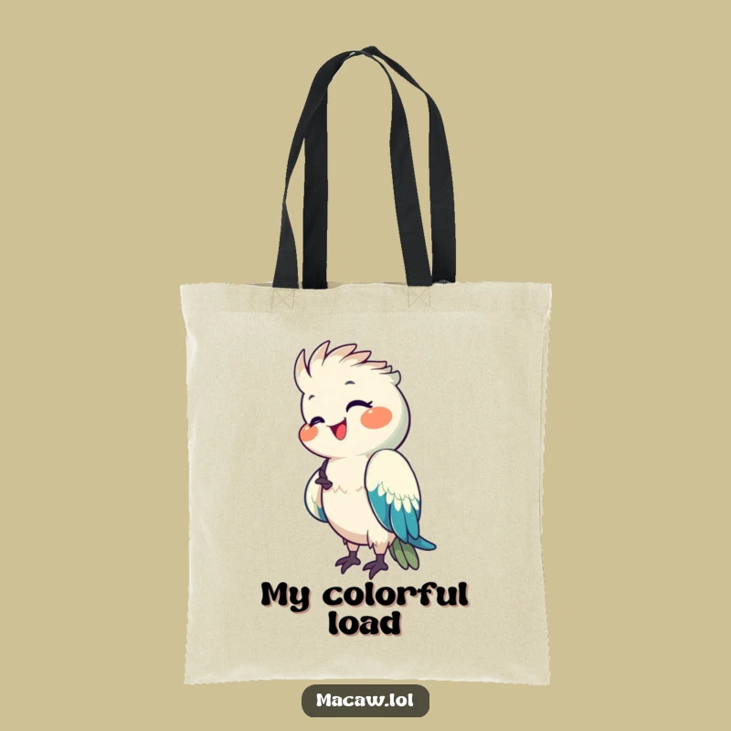 Funny Macaw Tote Bag: Happy Preening Design - Vibrant Gift!