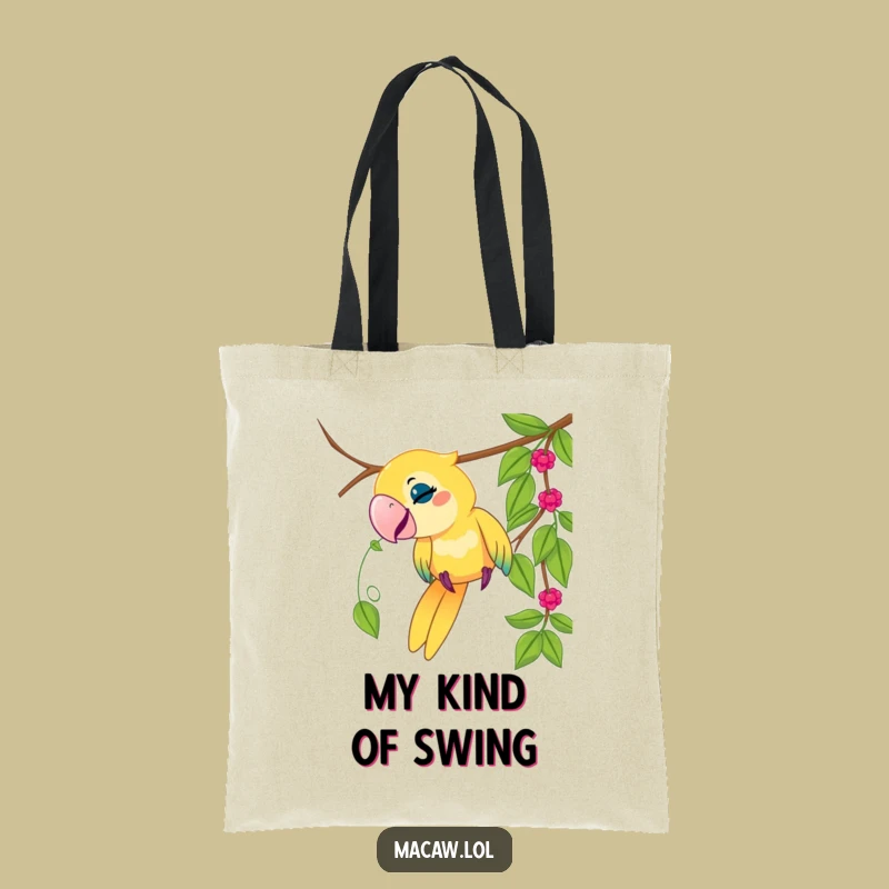 Funny Macaw Vine Tote Bag: Playful Bird's Jungle Style, Perfect Funny Gift Accessory