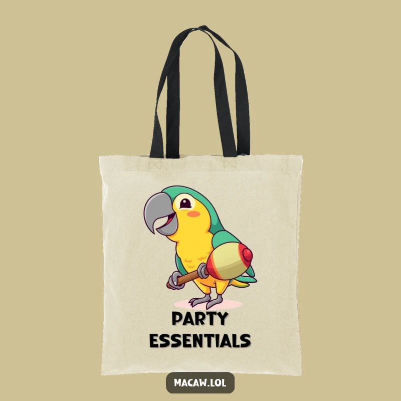Funny Macaw Maraca Tote Bag - Hilarious Tropical Bird Carryall Gift